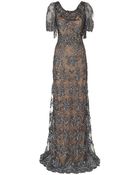 Marchesa Beaded Evening Gown - Lyst