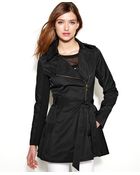Steve Madden Asymmetrical Peplum Trench Coat - Lyst
