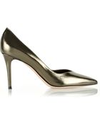 Gianvito Rossi Metallic Leather Pumps - Lyst