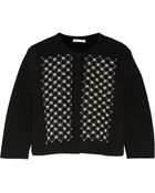 Oscar de la Renta Embellished Stretch-Knit Cardigan - Lyst