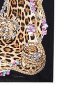 Roberto Cavalli Bejeweled Animal Print Silk Scarf - Lyst