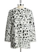 MICHAEL Michael Kors Faux Fur Patterned Topper - Lyst