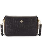 Pour La Victoire Yves Croc-Embossed Leather Zip Clutch Bag - Lyst