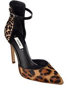 Guess Abaihy Printed Hair Calf Ankle-Strap Pumps - Lyst