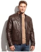 Michael Kors Michael Woodland Four-Pocket Leather Jacket - Lyst