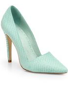Alice + Olivia Dina Snake-embossed Leather Pumps - Lyst