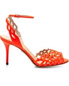 Charlotte Olympia Coralena Cutout Leather Sandals - Lyst