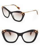Miu Miu Geometric Cat Eye Sunglasses - Lyst