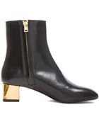 Marni Calfskin Leather Ankle Booties - Lyst