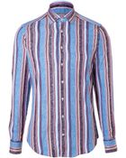 Etro Striped Cotton Button-Down - Lyst