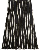 Roberto Cavalli Zebra-Print Silk Crepe De Chine Skirt - Lyst