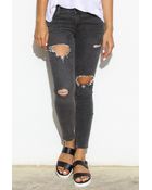 Glassworks Washed Out Black Destroyed Skinny Jeans - Lyst