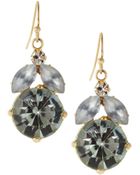 R.j. Graziano Golden Drop Earrings W/ Rhinestones - Lyst