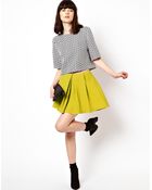 Asos Mini Skirt in Texture with Folds - Lyst