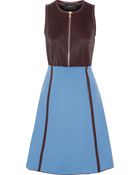 Derek Lam Pleated Leather And Wool-Blend Dress - Lyst