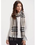Burberry Giant Check Cashmere Skinny Scarf - Lyst