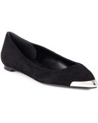 Alexander McQueen Metal Point-Toe Flats - Lyst