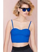 Nasty Gal Cut Short Top - Royal Blue - Lyst