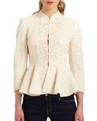 Alice + Olivia Polly Lace Peplum Jacket - Lyst