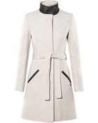 Maison Scotch Ivory Wool Coat - Lyst
