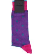 Duchamp Contrast Spot Stretch-cotton Socks - Lyst