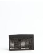 Saint Laurent Black Studded Card Holder - Lyst