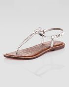 Sam Edelman Gigi Snake-Embossed Thong Sandal - Lyst