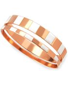 Tuleste Enamel Step Bangles In White/Rose - Lyst