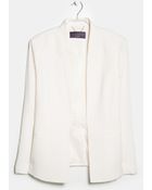 Violeta By Mango Satin Collar Crepe Blazer - Lyst