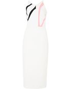 Narciso Rodriguez Textured Crepe Contrast White Dress - Lyst
