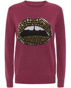 Markus Lupfer Lurex Tribal Spot Sequin Lip Sweater - Lyst