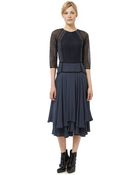 Rebecca Taylor Lace Sleeve Crepe Dress - Lyst
