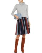 Chloé Striped Silk Crepe De Chine Skirt - Lyst