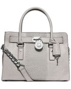 Michael Kors Hamilton Micro-Stud Leather Satchel - Lyst