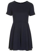 Topshop Jersey Ponte Box Pleat Dress - Lyst