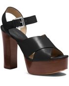 Michael Kors Dara Leather Platform Sandal - Lyst