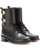 Valentino Animalia Combat Leather Boots - Lyst