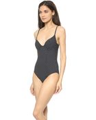 Tory Burch Milos One Piece Swimsuit Dot Mini Black - Lyst