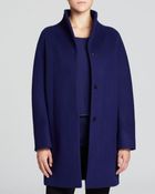 Elie Tahari Dalia Funnel Neck Coat - Lyst