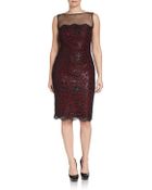 Tadashi Shoji Sequined Animal-Print Sheath Dress - Lyst