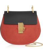 Chloé Drew Leather and Suede Shoulder Bag - Lyst