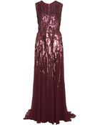 Elie Saab V Neck Sleeveless Embellished Gown - Lyst