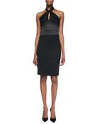 Jason Wu Ponte & Satin Halter Dress - Lyst