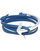 Miansai Leather Wrap Bracelet With Silver Anchor - Lyst