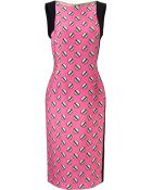 Giles Pink Screw Print Dress - Lyst