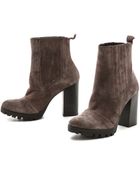 Carvela Kurt Geiger Sinner Platform Lug Sole Suede Booties - Grey - Lyst