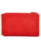 Lanvin Private Quilted Suede Clutch - Lyst