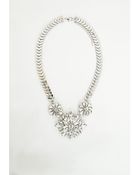 Missguided Triple Cluster Statement Necklace Silver - Lyst