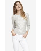Express Sequin Front Crew Neck Sweater - Lyst