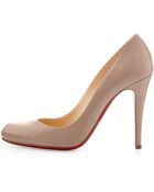 Christian Louboutin Decollete Leather Red Sole Pump - Lyst